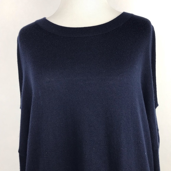 Aqua Blue Size Medium Cold Shoulder Long Sleeve Round Neck Women’s Sweater - Picture 2 of 6